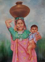 24X36 Inch - Mother And Child - Oil On Canvas